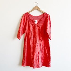 Anthropologie Mermain Red Peasant Dress